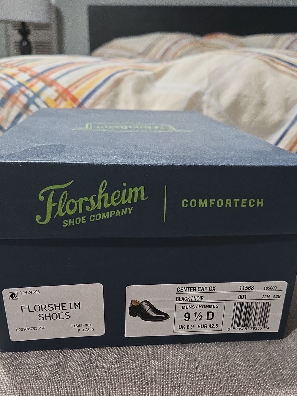 Florsheim Navy Shoe Box with Lime Green Logo